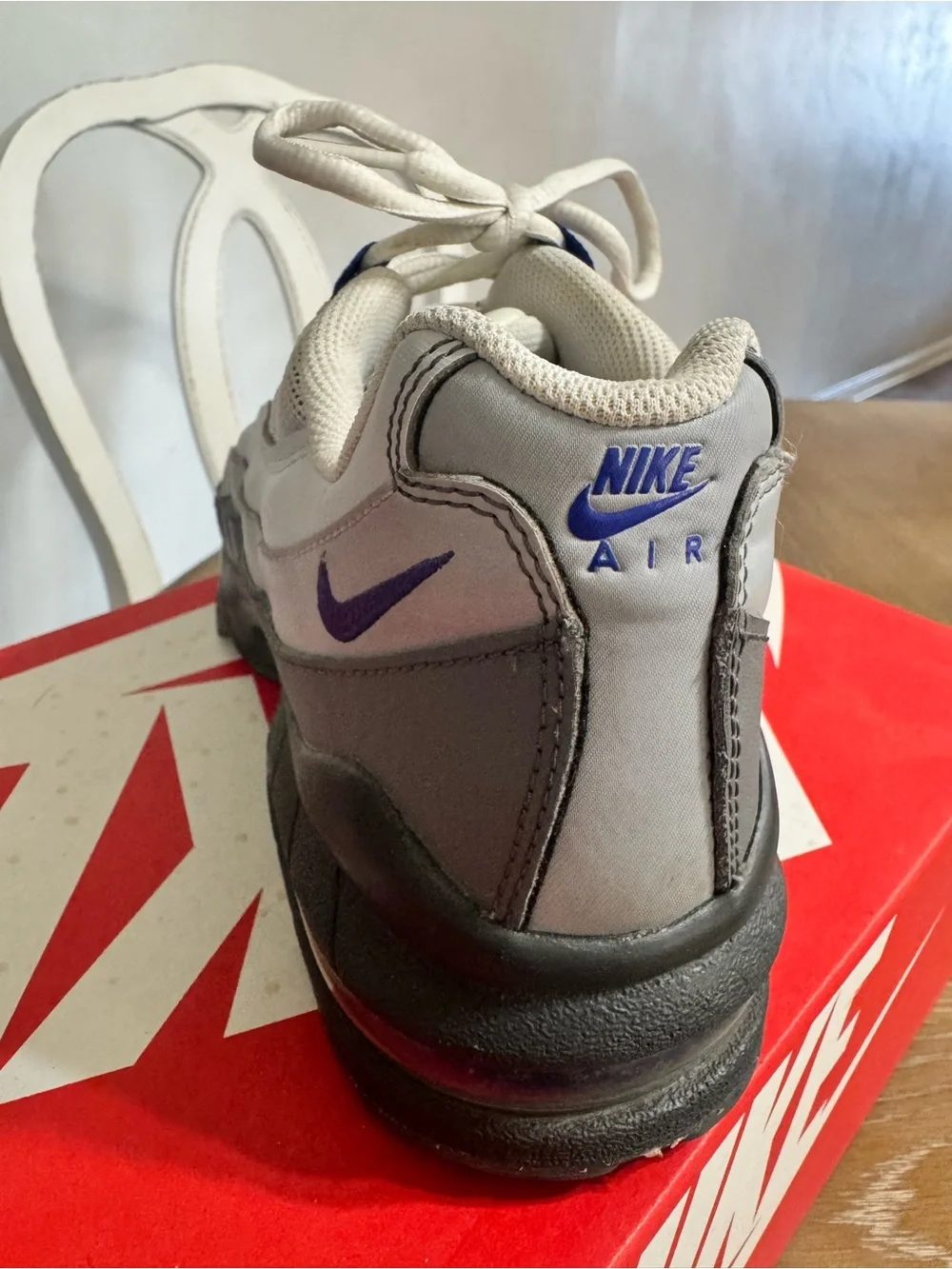 Nike Kids Sneakers White Gray Blue Accents